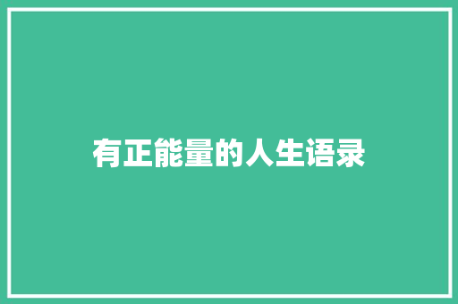有正能量的人生语录 简历模板