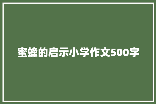 蜜蜂的启示小学作文500字 词汇积累