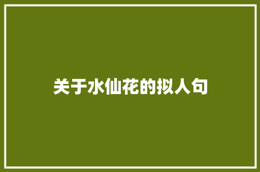关于水仙花的拟人句