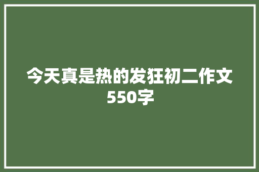 今天真是热的发狂初二作文550字 词汇积累