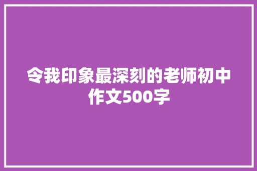 令我印象最深刻的老师初中作文500字 词汇积累