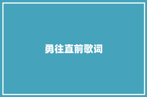 勇往直前歌词 词汇积累