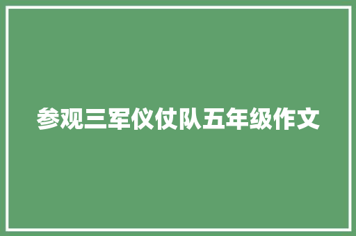 参观三军仪仗队五年级作文