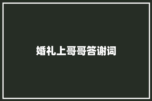 婚礼上哥哥答谢词 简历模板