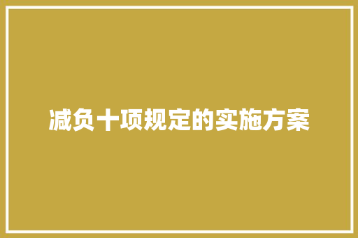 减负十项规定的实施方案 词汇积累