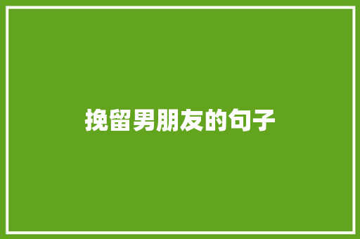 挽留男朋友的句子