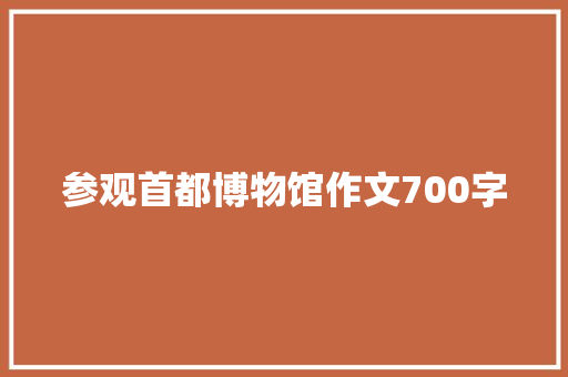 参观首都博物馆作文700字