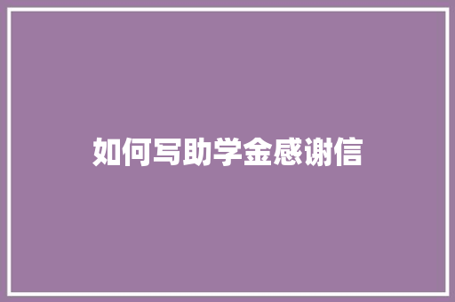 如何写助学金感谢信 词汇积累
