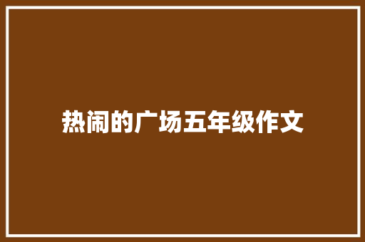 热闹的广场五年级作文