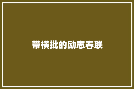 带横批的励志春联 商业文案
