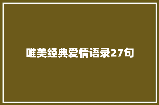 唯美经典爱情语录27句 报告写作