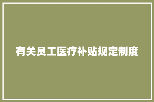 有关员工医疗补贴规定制度