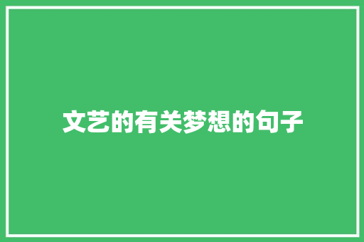 文艺的有关梦想的句子 词汇积累