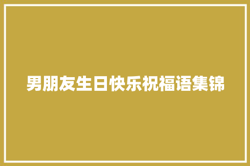 男朋友生日快乐祝福语集锦 范文赏析