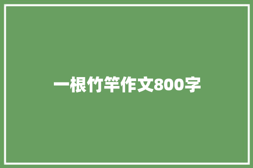 一根竹竿作文800字 词汇积累