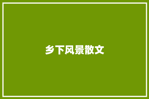 乡下风景散文 词汇积累