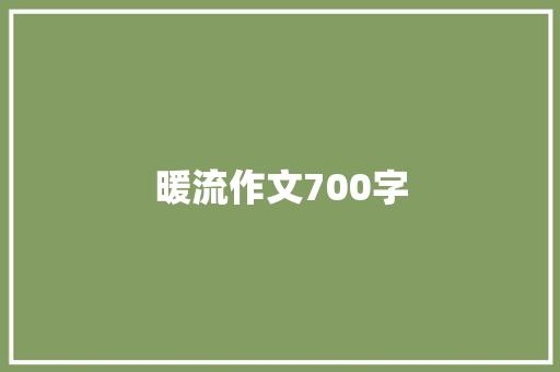 暖流作文700字 简历模板