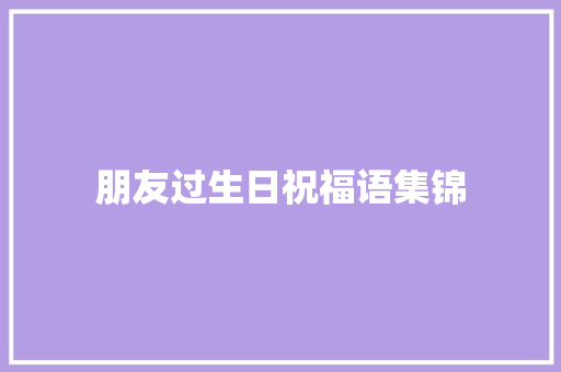朋友过生日祝福语集锦 简历模板