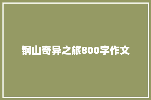 钢山奇异之旅800字作文 写作社区