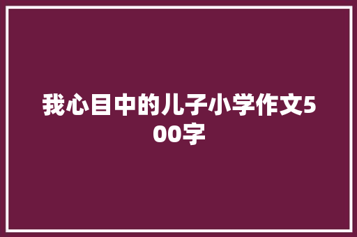 我心目中的儿子小学作文500字 词汇积累