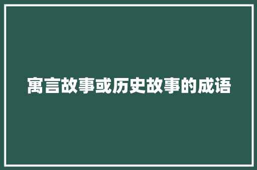 寓言故事或历史故事的成语