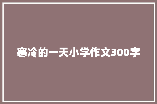 寒冷的一天小学作文300字