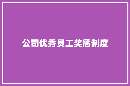公司优秀员工奖惩制度 写作社区
