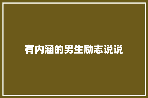 有内涵的男生励志说说 简历模板