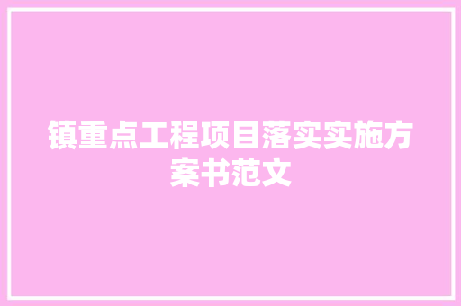 镇重点工程项目落实实施方案书范文 写作技巧