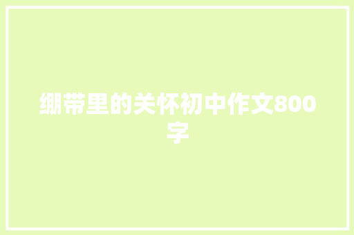 绷带里的关怀初中作文800字 写作技巧