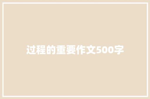 过程的重要作文500字