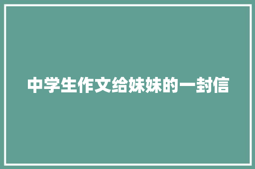中学生作文给妹妹的一封信 词汇积累