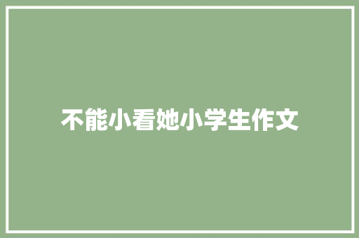 不能小看她小学生作文 词汇积累
