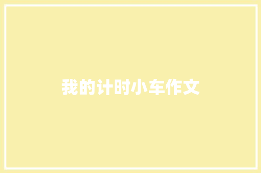 我的计时小车作文