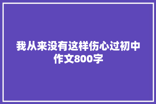 我从来没有这样伤心过初中作文800字