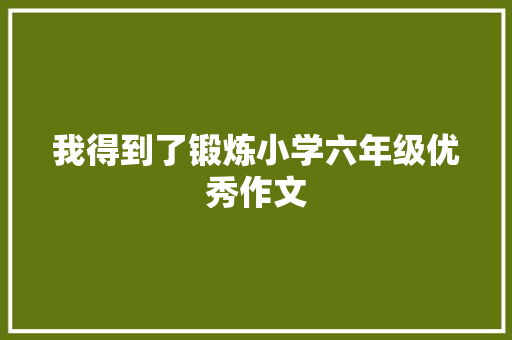 我得到了锻炼小学六年级优秀作文 简历模板