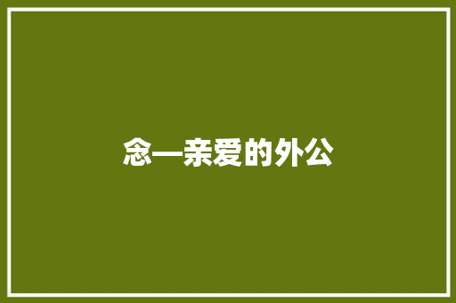 念―亲爱的外公 写作素材