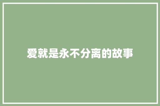 爱就是永不分离的故事 写作素材