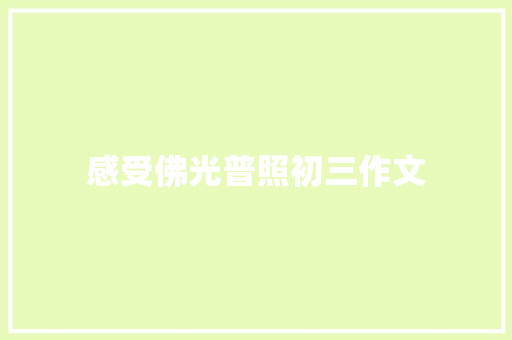 感受佛光普照初三作文 词汇积累