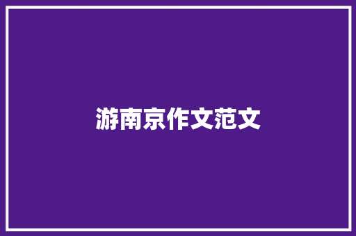 游南京作文范文 简历模板