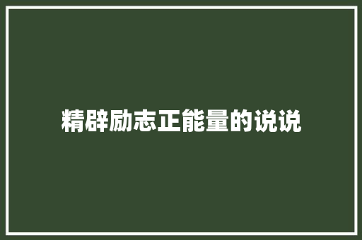 精辟励志正能量的说说 写作素材