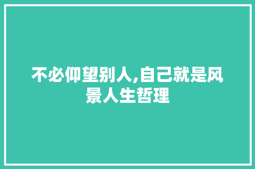 不必仰望别人,自己就是风景人生哲理 词汇积累