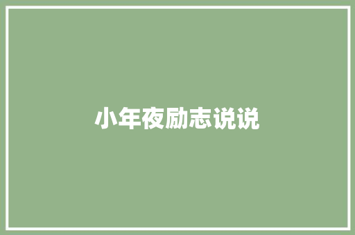 小年夜励志说说 写作技巧