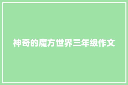 神奇的魔方世界三年级作文 词汇积累