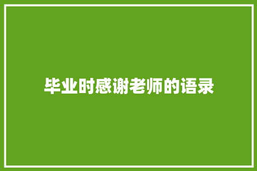 毕业时感谢老师的语录 商业文案