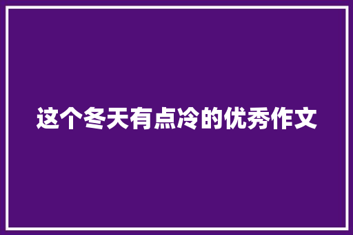 这个冬天有点冷的优秀作文 写作素材