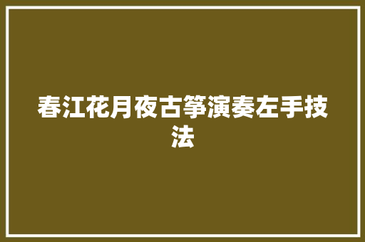 春江花月夜古筝演奏左手技法 词汇积累