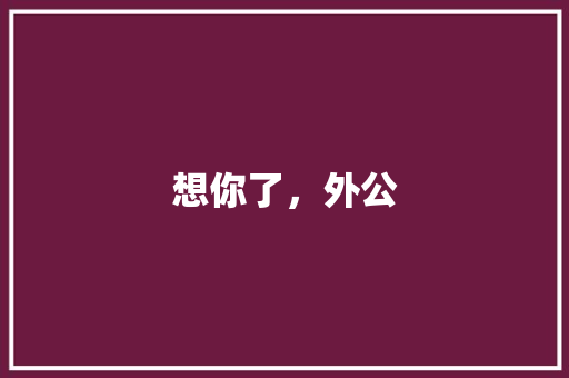 想你了，外公 词汇积累