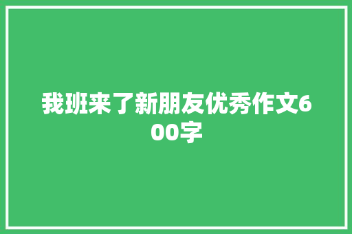 我班来了新朋友优秀作文600字 写作技巧