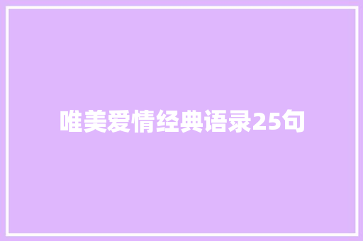 唯美爱情经典语录25句 报告写作